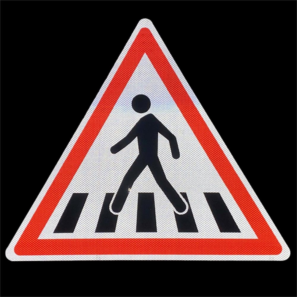 Diamond Grade Reflective Aluminum Pedestrian Crossing Ahead Sign - 
